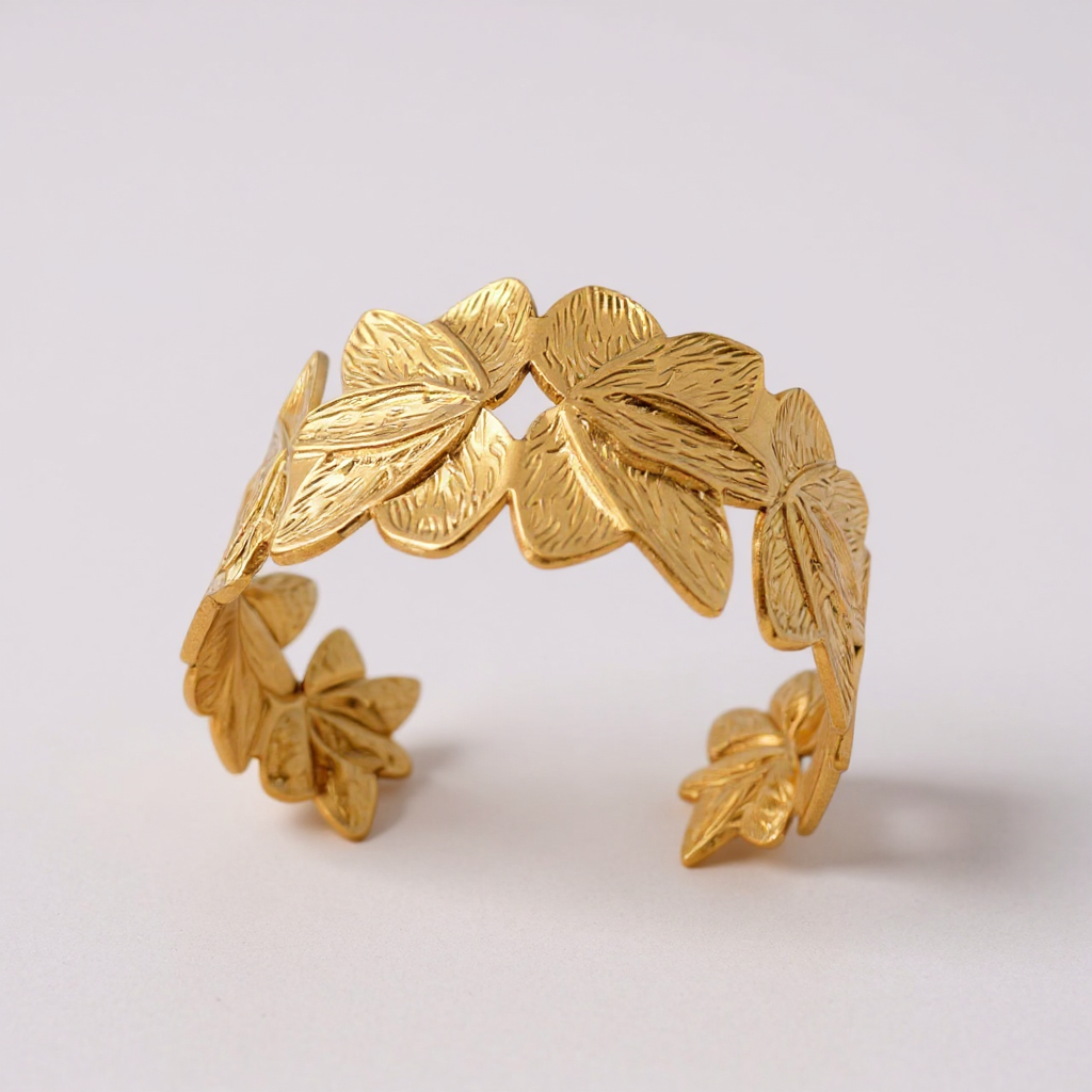 Gold Leaf Statement Cuff Bracelet
