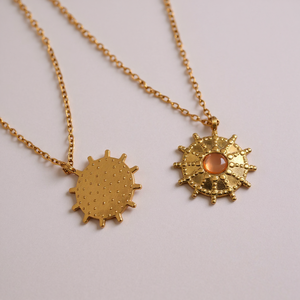 Sunburst Pendant Necklace – Gold