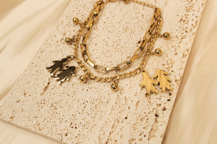 Golden Family Charm Bracelet