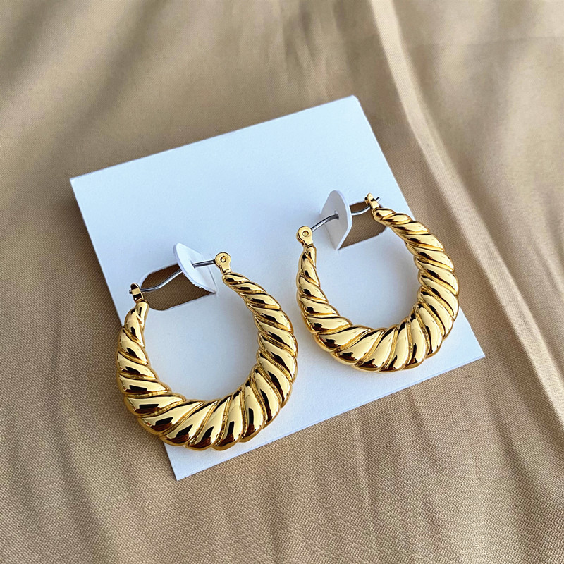 Golden Swirl Hoop Earrings