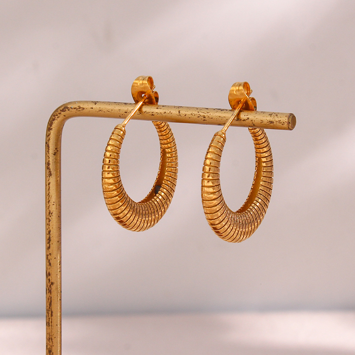 Golden Coil Hoop Earrings