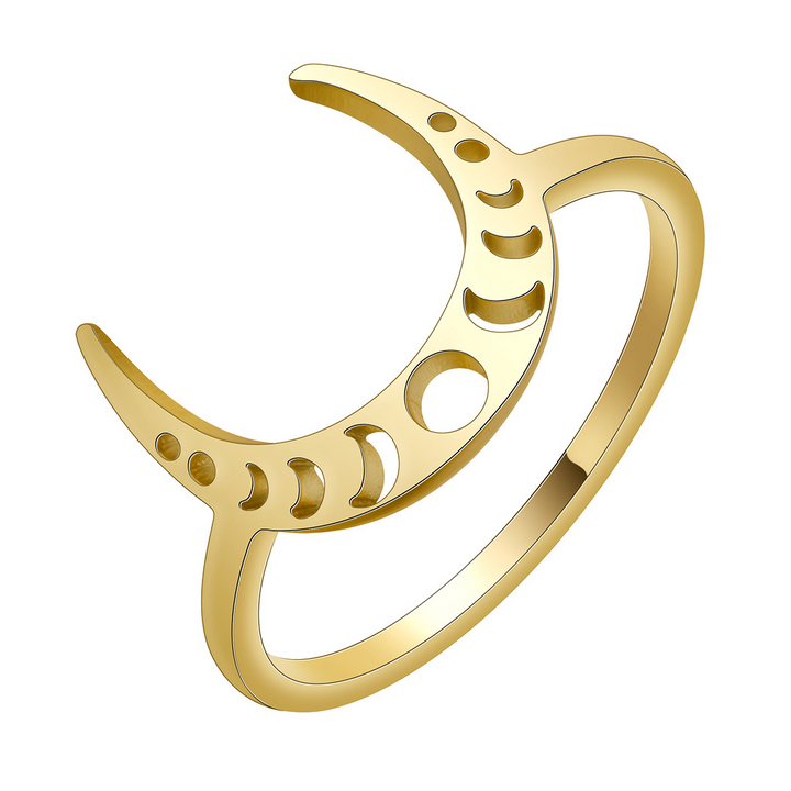 Celestial Crescent Moon Ring