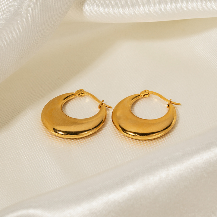 Luxe Golden Crescent Hoop Earrings