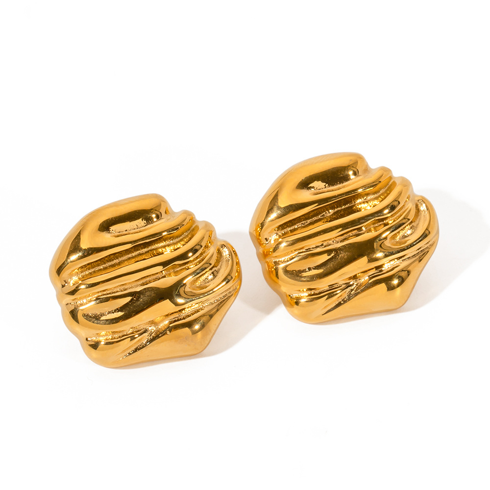 Golden Fluidity Sculpted Earrings