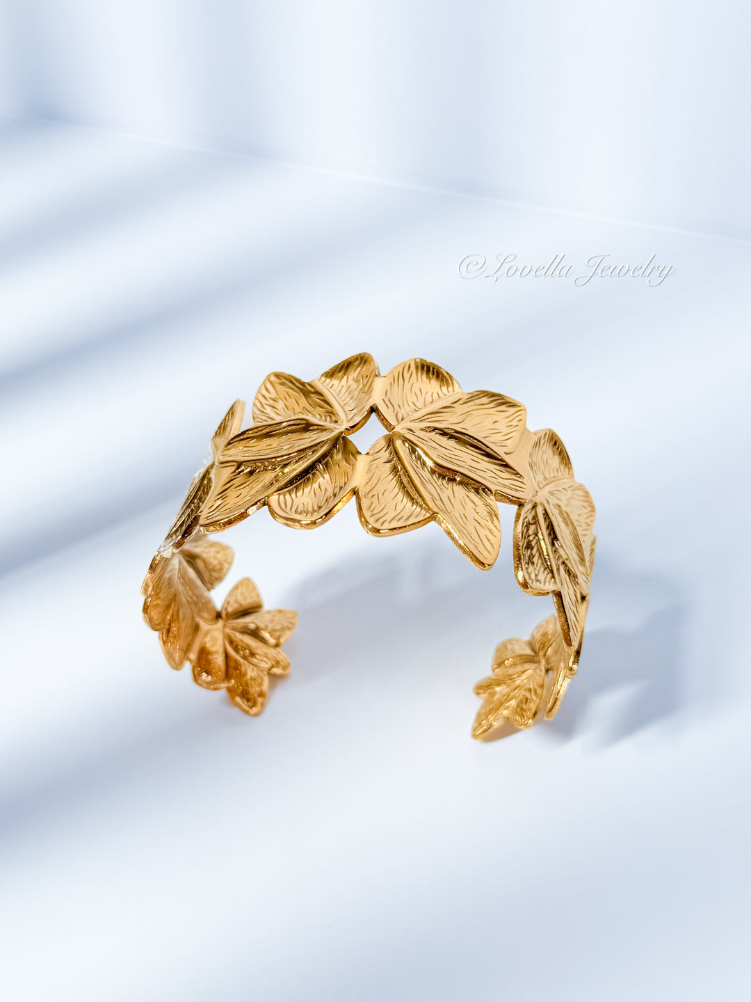 Gold Leaf Statement Cuff Bracelet