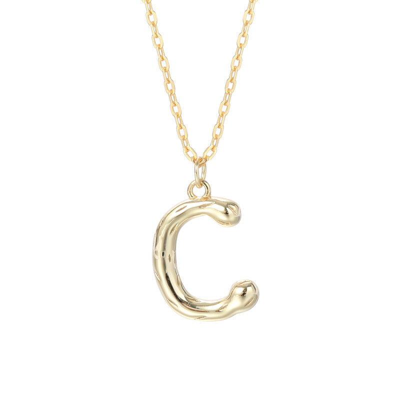 Sterling Silver Letter Gold-plated Necklace