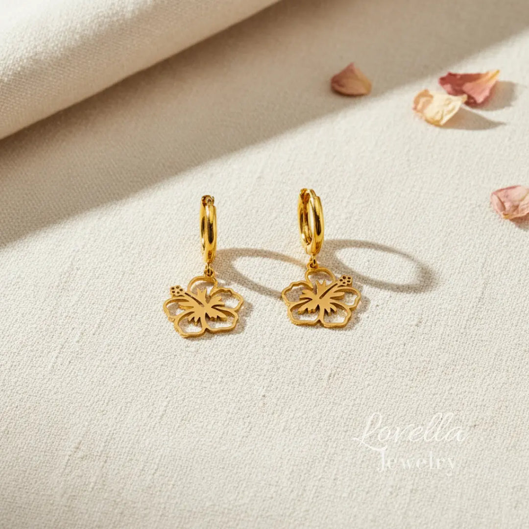 Pendientes de aro Maga Flower — Dorados
