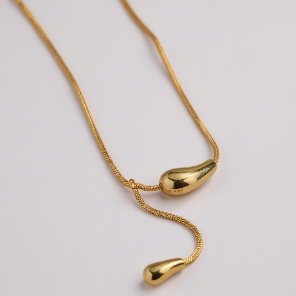 Modern Stainless Steel Drop Pendant Necklace