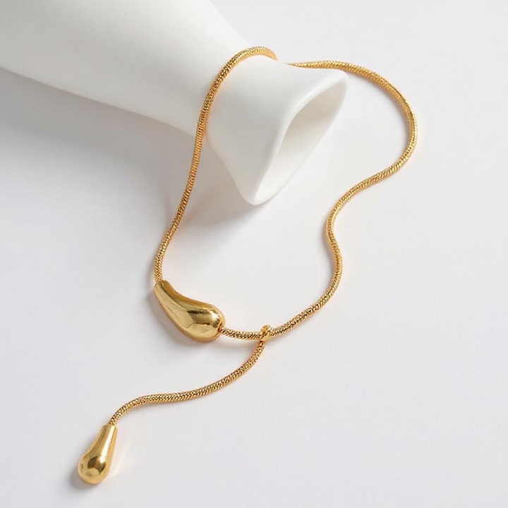 Modern Stainless Steel Drop Pendant Necklace