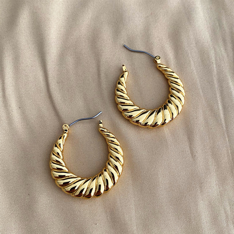 Golden Swirl Hoop Earrings