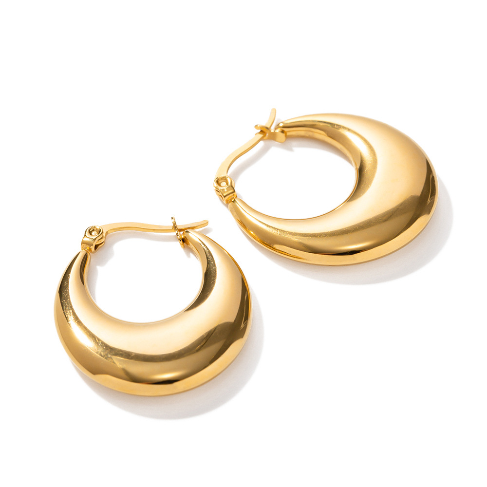 Luxe Golden Crescent Hoop Earrings