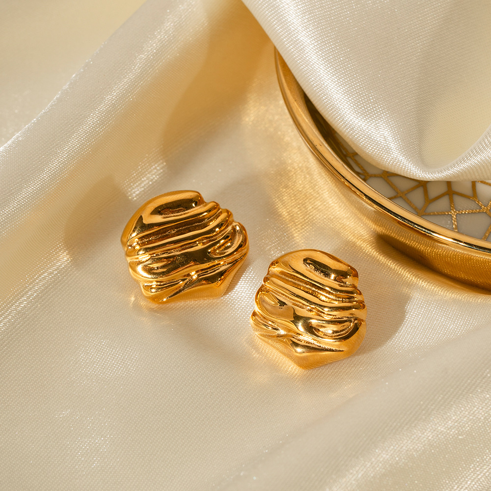 Golden Fluidity Sculpted Earrings