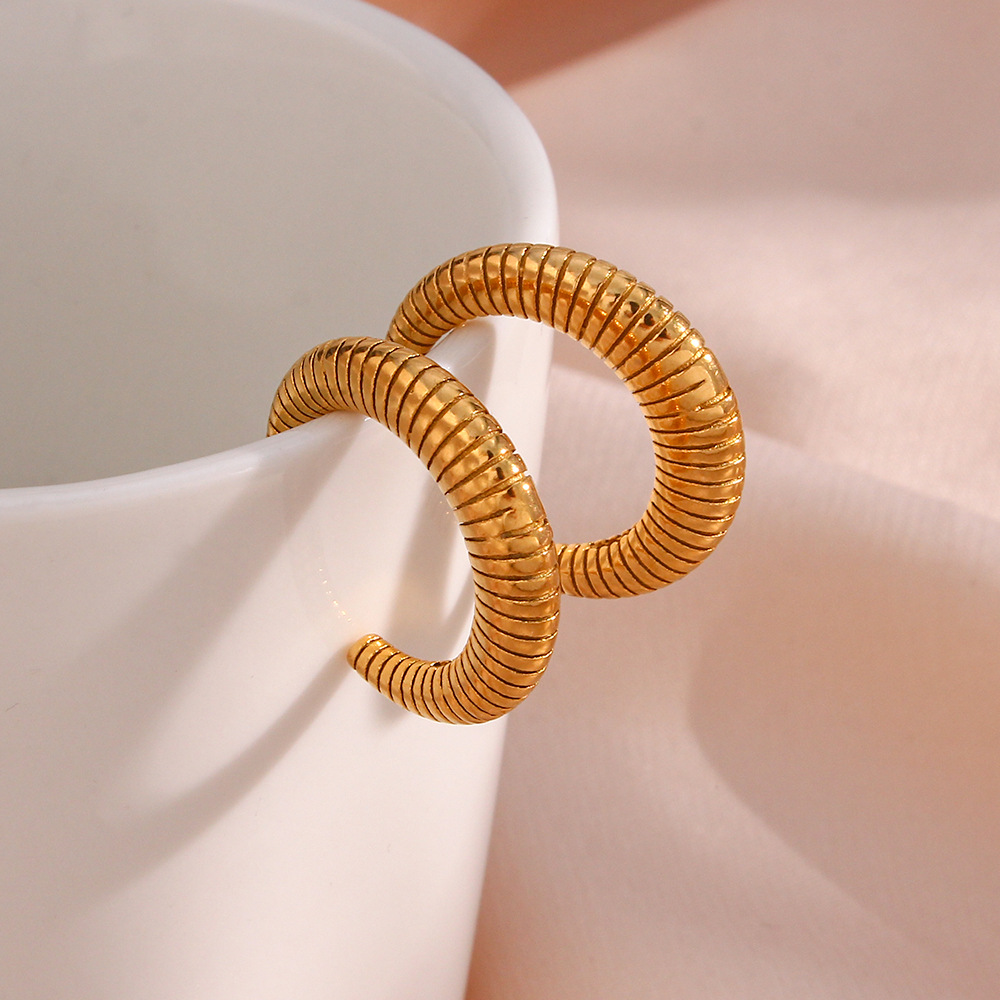 Golden Coil Hoop Earrings