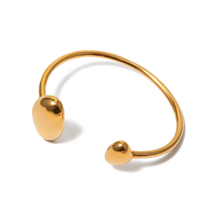 Brazalete abierto moderno de oro: joyería minimalista de acero inoxidable