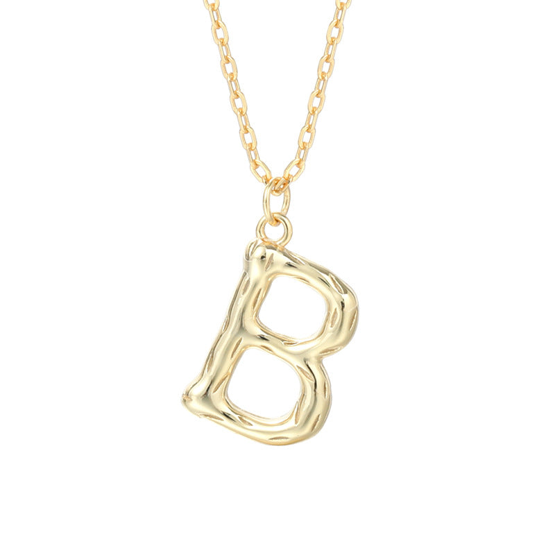 Sterling Silver Letter Gold-plated Necklace