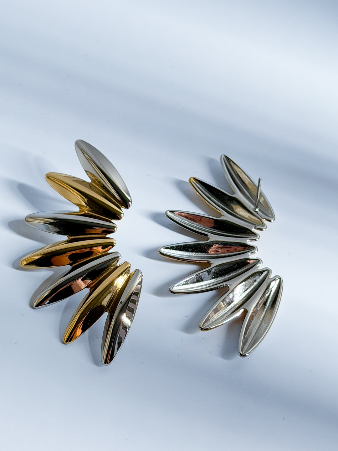 Dual-Tone Radiant Stainless Steel Earrings