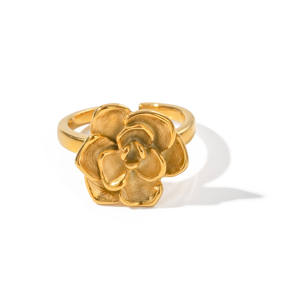 Golden Blossom Floral Ring