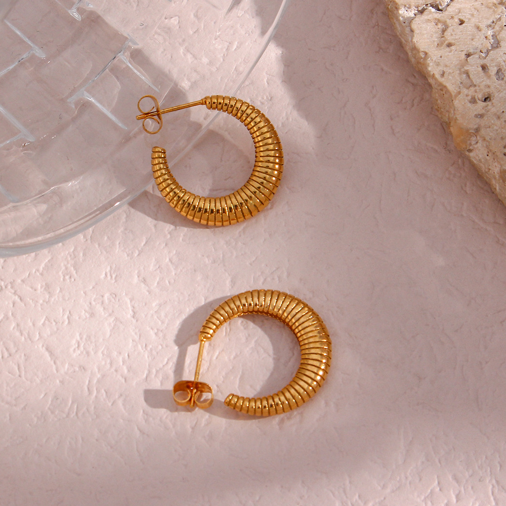 Golden Coil Hoop Earrings