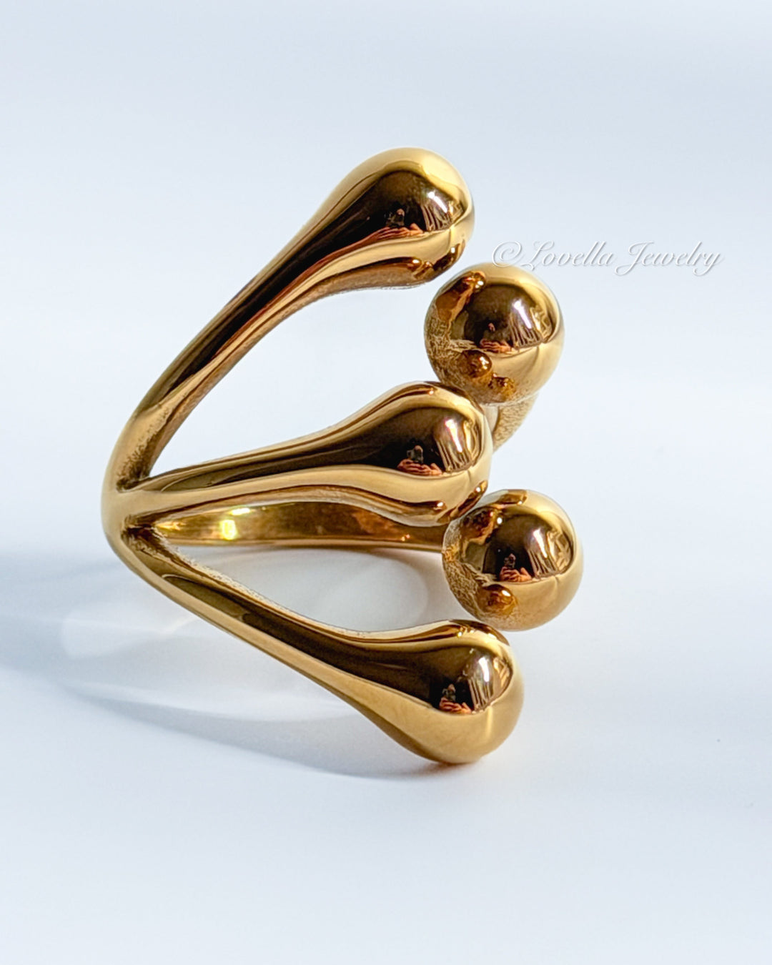 Sculpted Gold Statement Ring