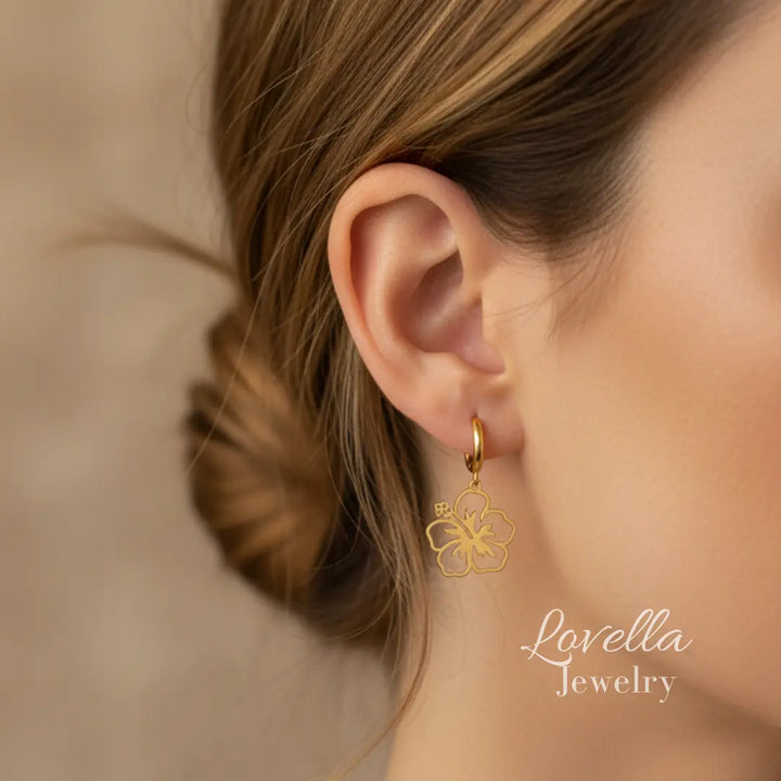 Pendientes de aro Maga Flower — Dorados