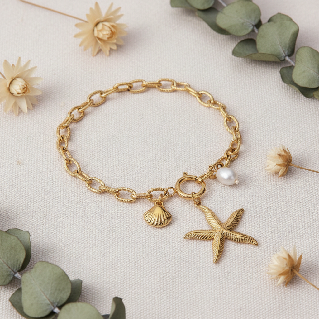 Golden Starfish Stainless Steel Anklet