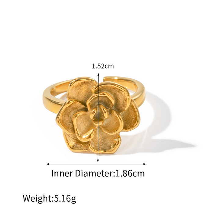 Golden Blossom Floral Ring