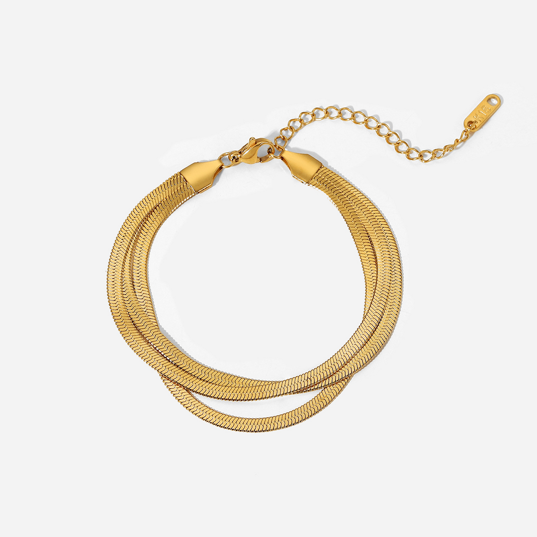 Triple-Layer Gold Mesh Bracelet