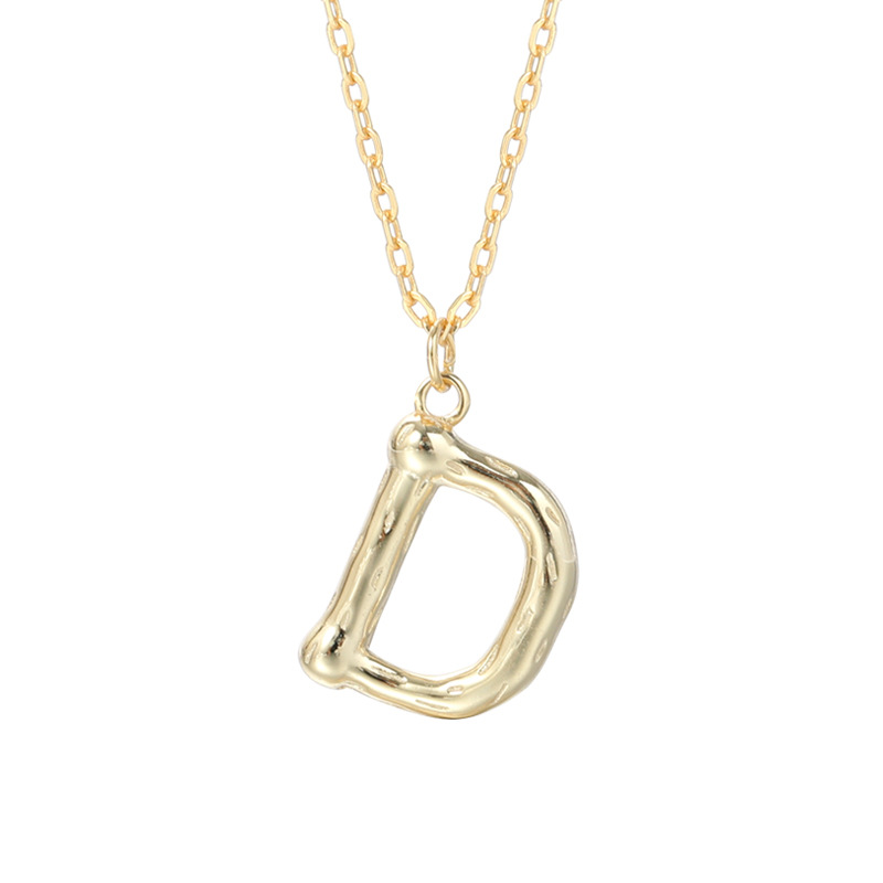 Sterling Silver Letter Gold-plated Necklace