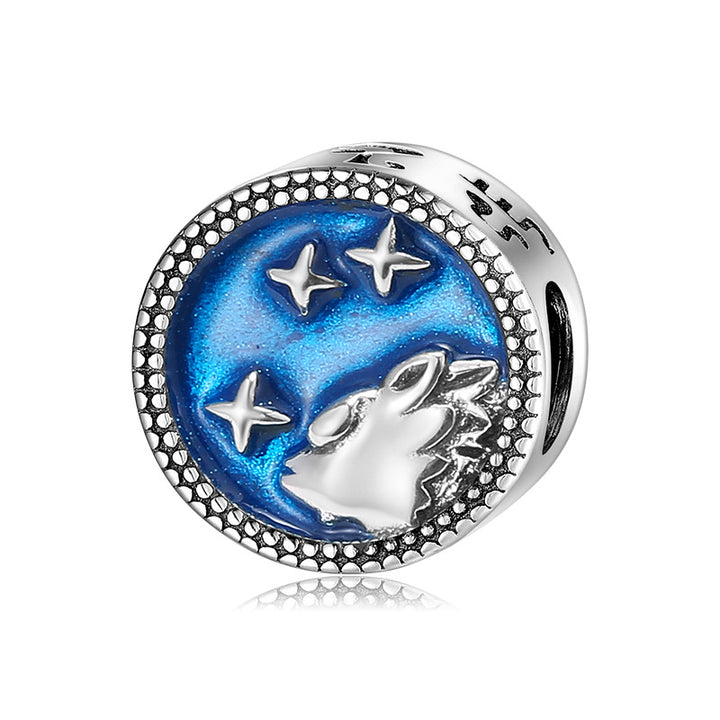 Zodiac Whispers: Celestial Sterling Silver Charm Collection with Enamel Finish