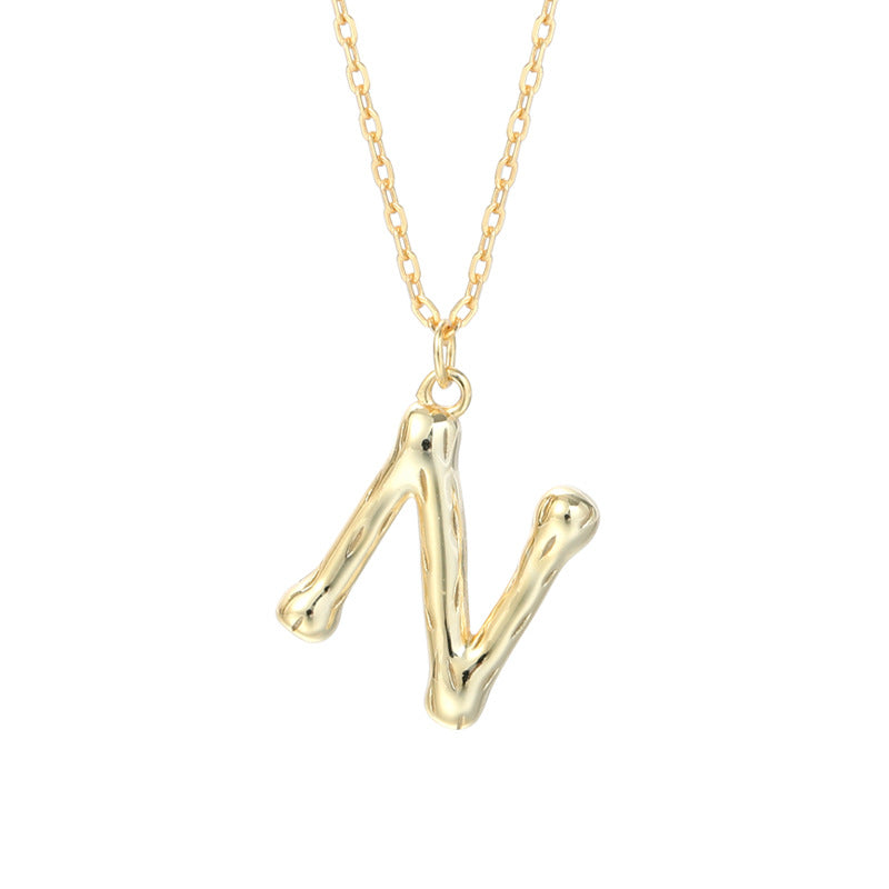 Sterling Silver Letter Gold-plated Necklace