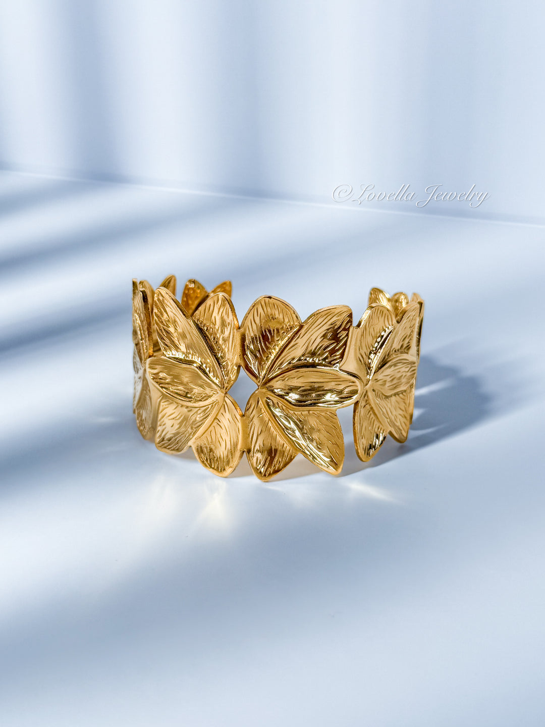 Gold Leaf Statement Cuff Bracelet