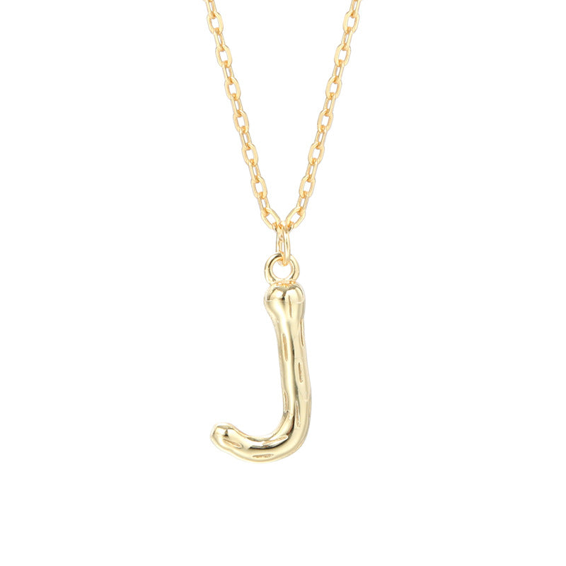 Sterling Silver Letter Gold-plated Necklace