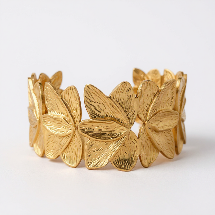 Gold Leaf Statement Cuff Bracelet