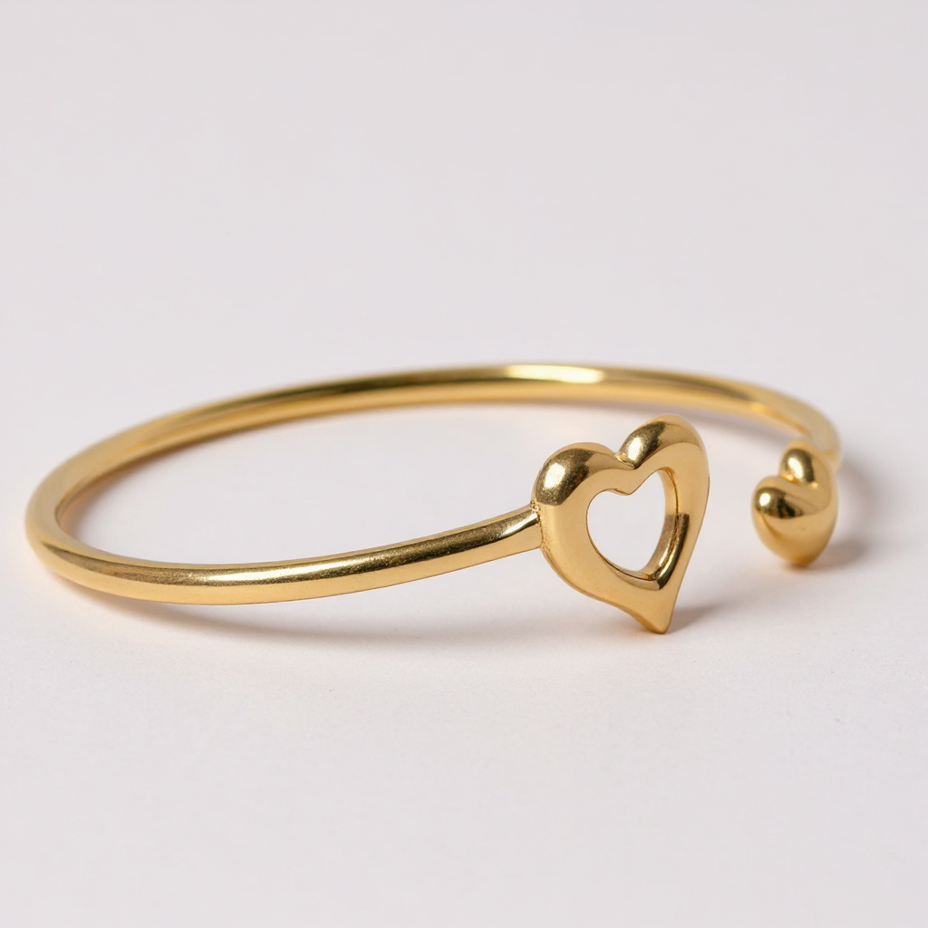 Open Heart Gold Bangle