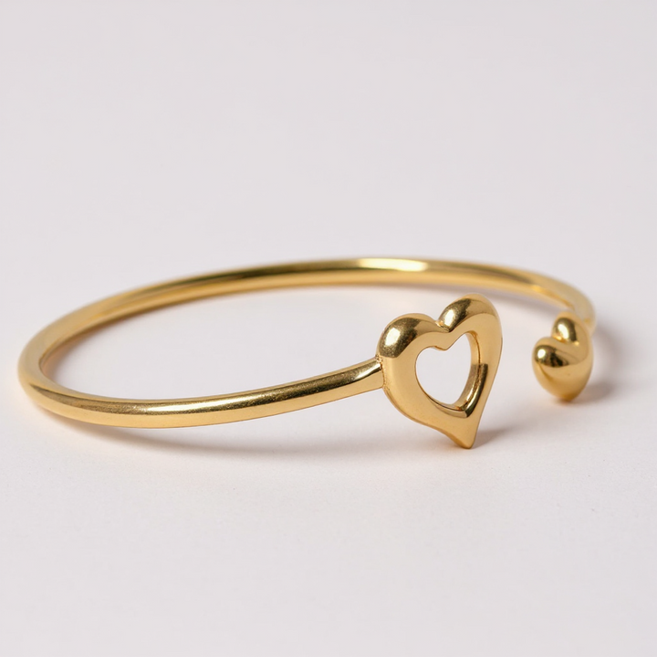 Open Heart Gold Bangle