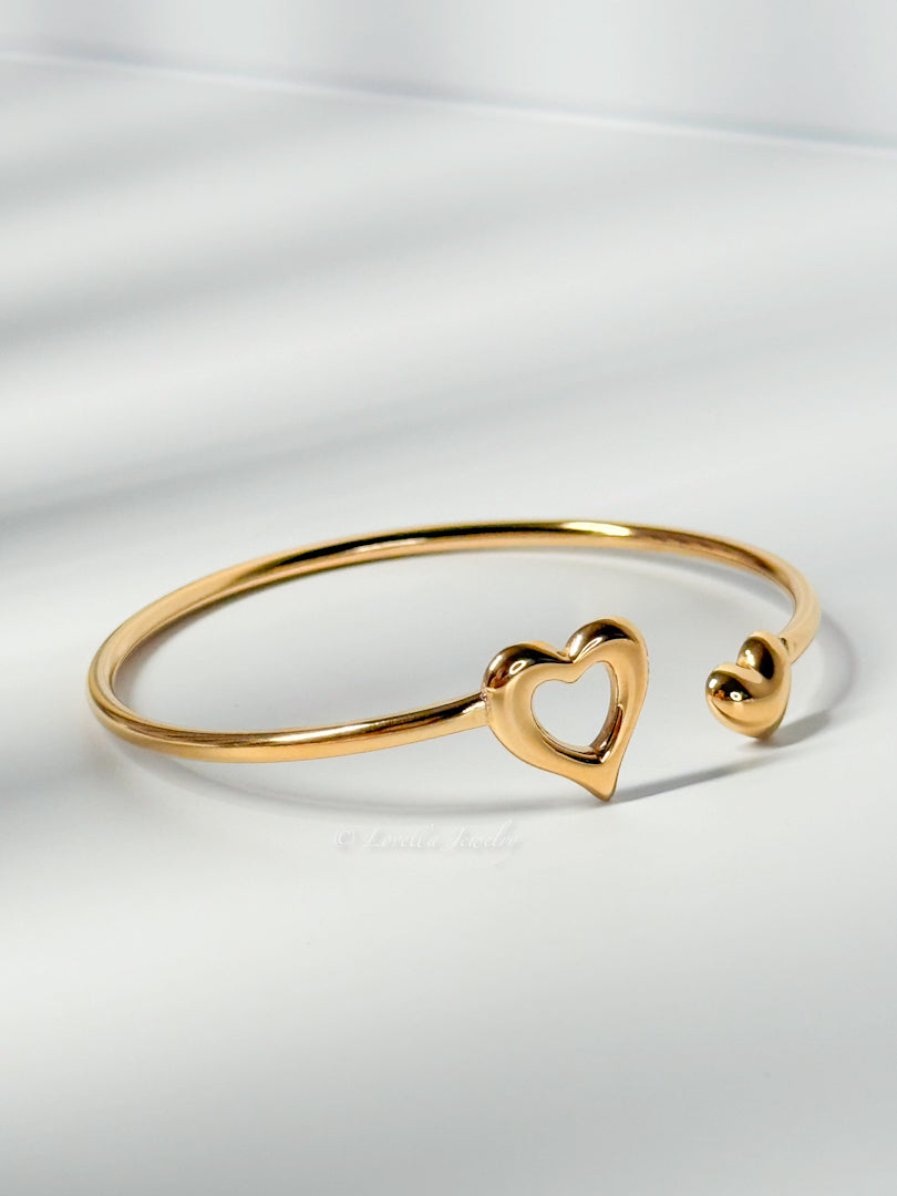 Open Heart Gold Bangle