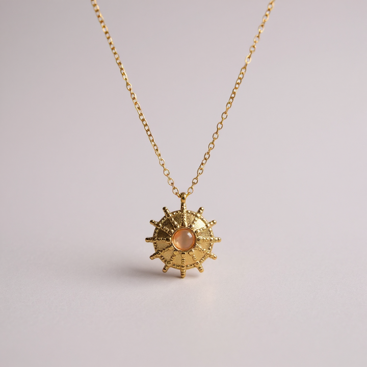Sunburst Pendant Necklace – Gold