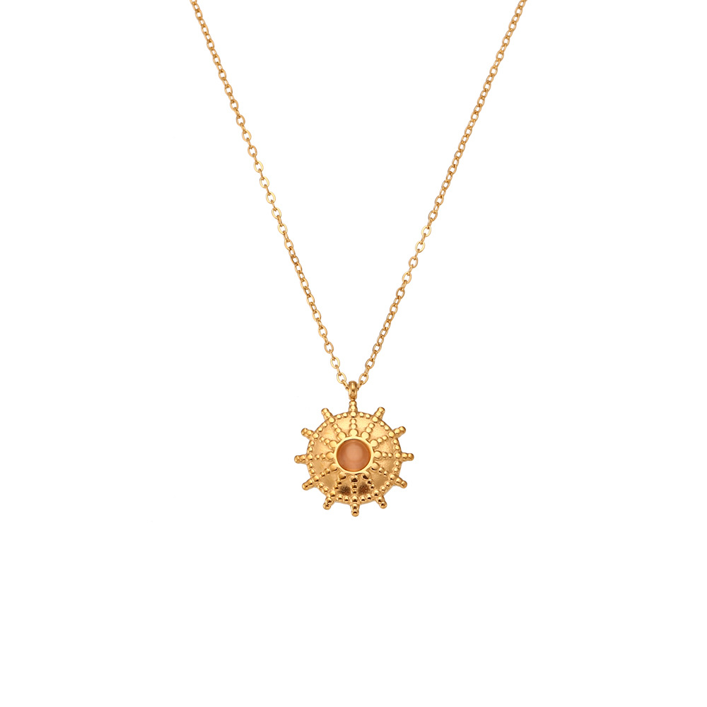 Golden Sunburst Pendant Necklace