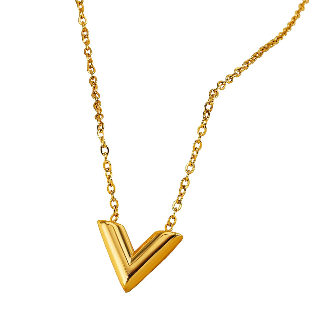 Colgante Chevron de acero inoxidable dorado