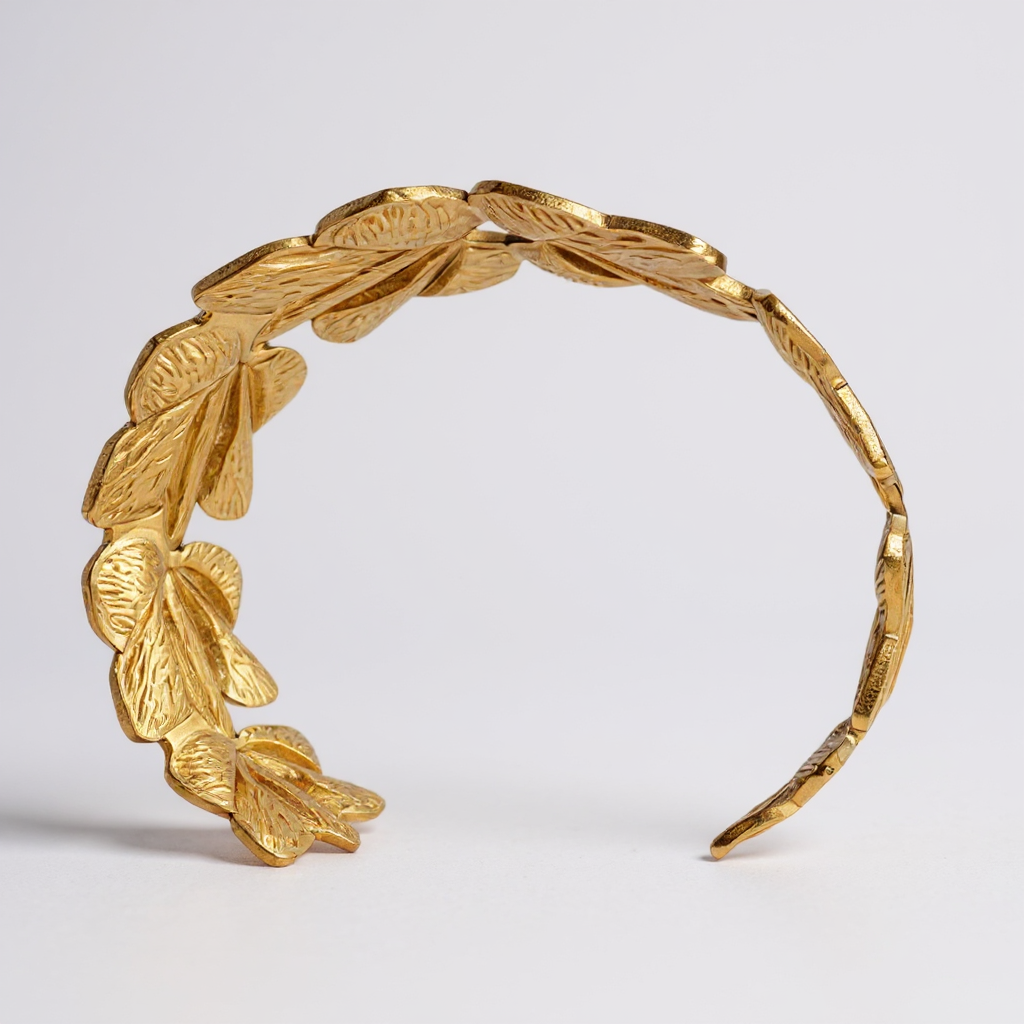 Gold Leaf Statement Cuff Bracelet