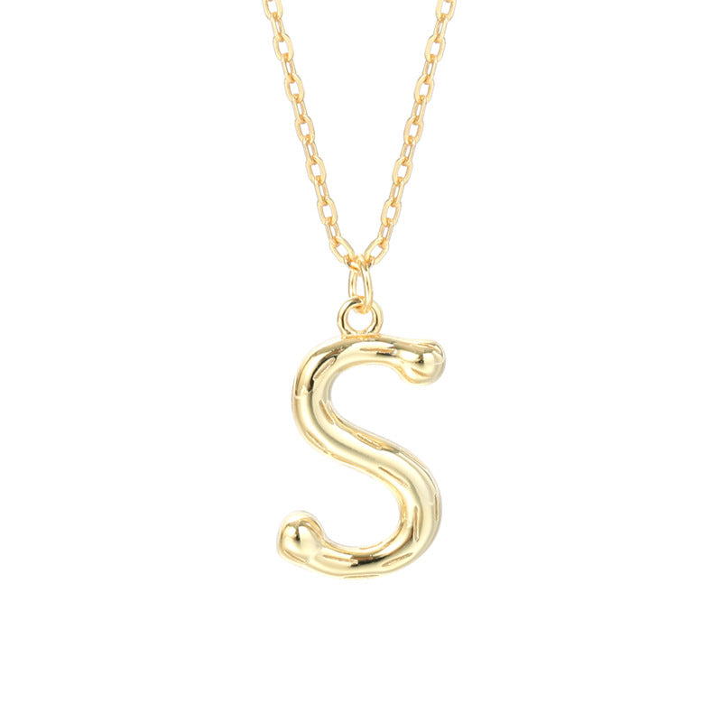 Sterling Silver Letter Gold-plated Necklace