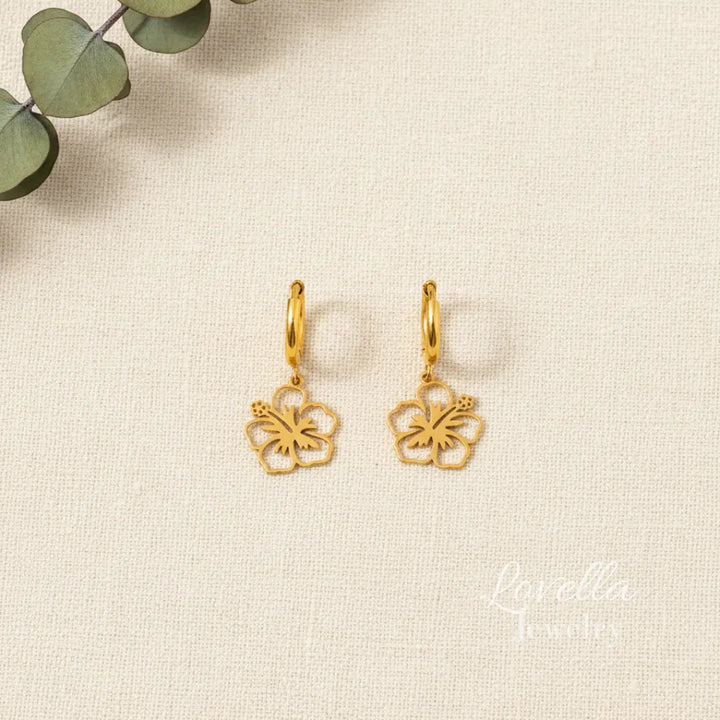 Pendientes de aro Maga Flower — Dorados