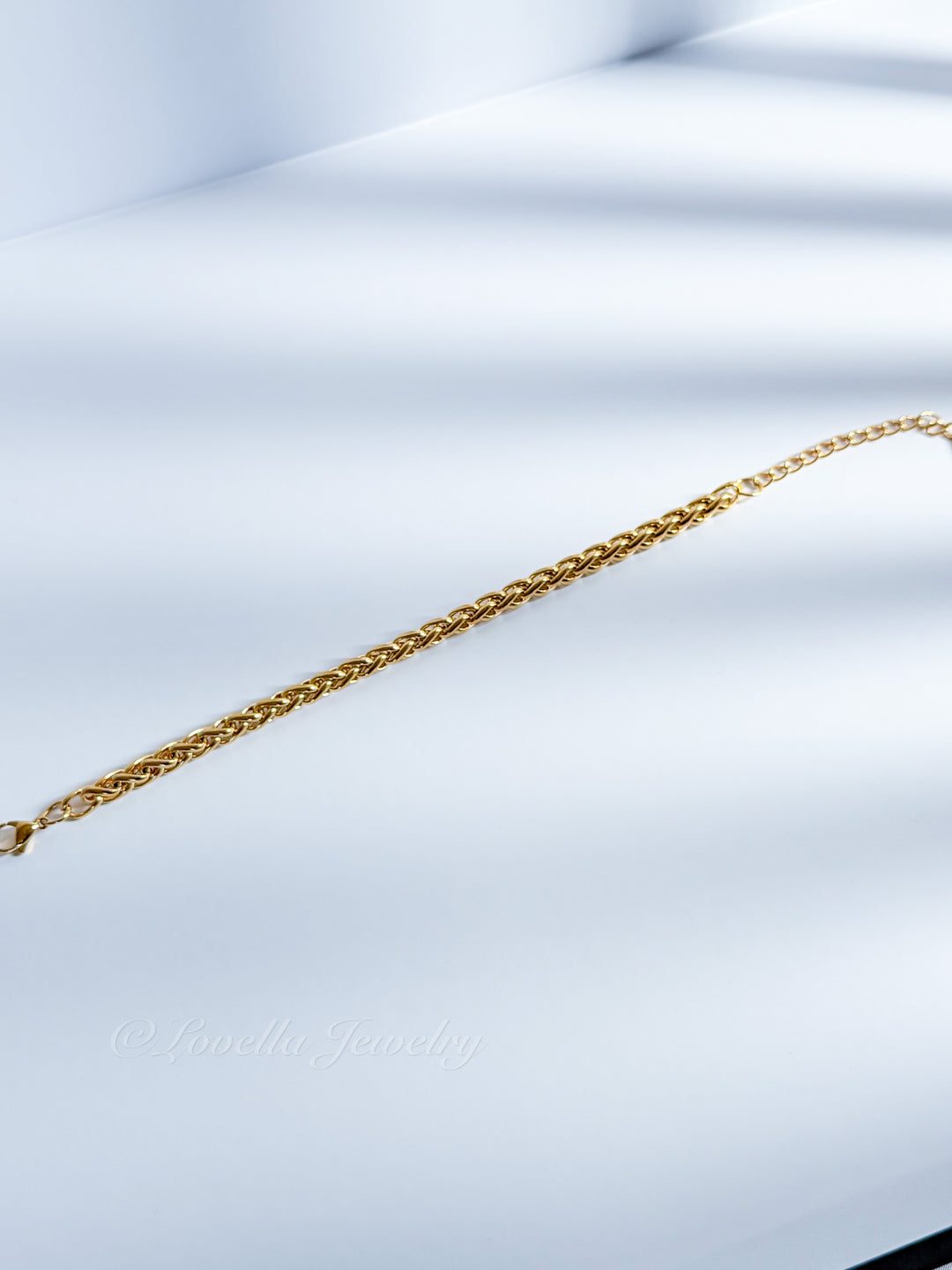 Golden Interlock Chain Bracelet