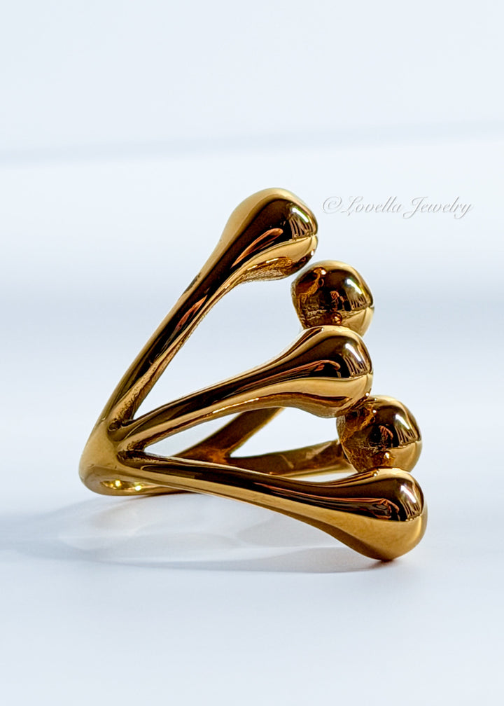 Sculpted Gold Statement Ring