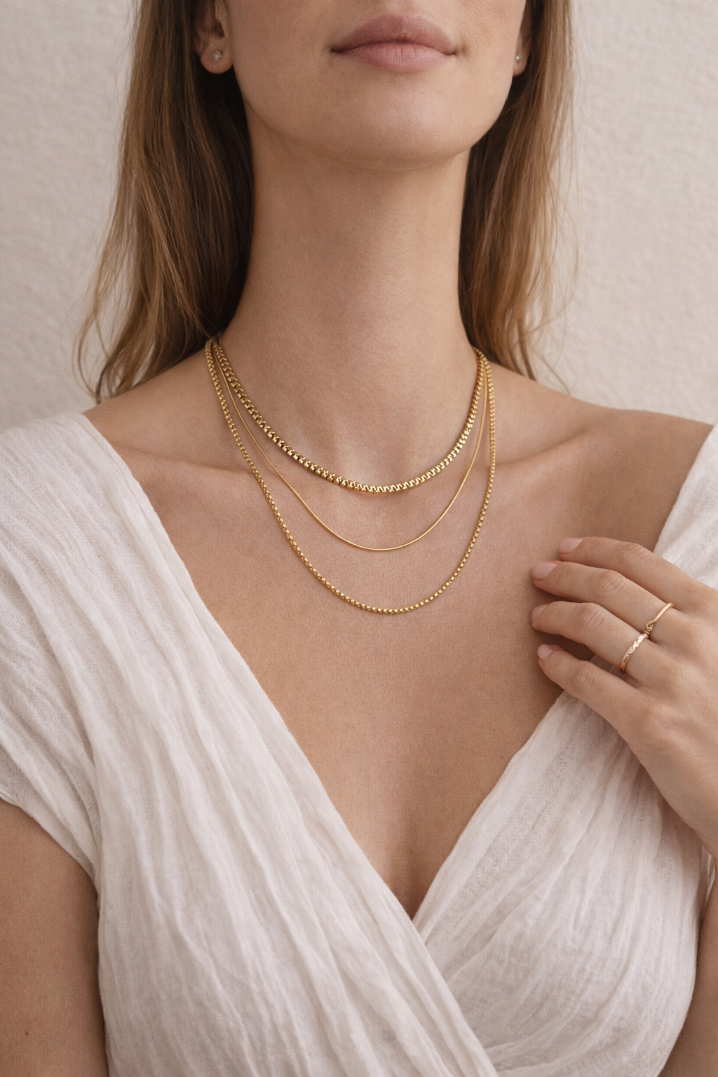 Layered Gold Chains Necklace – Stainless Steel