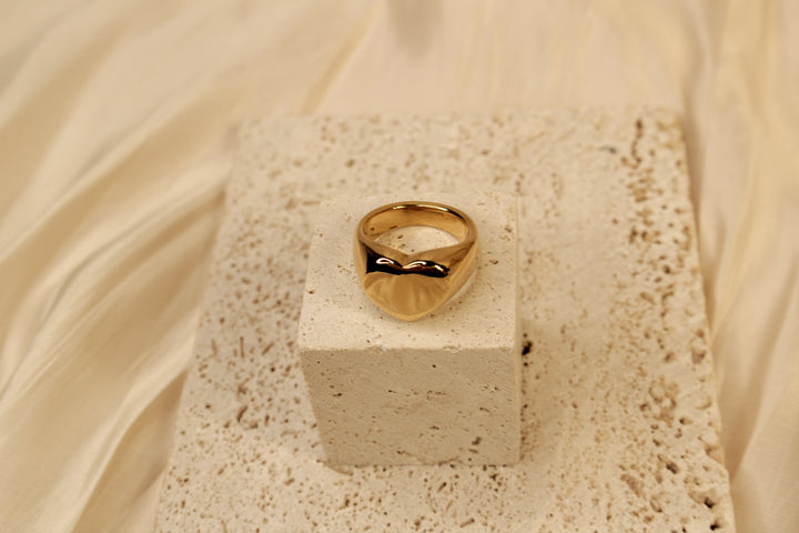 Minimalist Golden Heart Ring