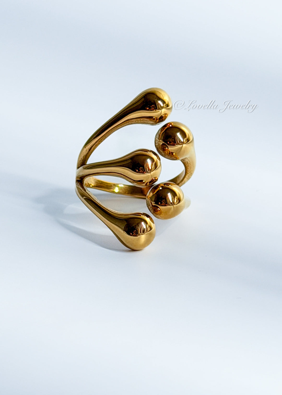 Sculpted Gold Statement Ring