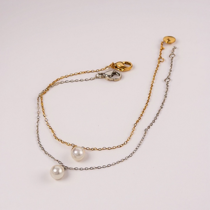 Minimal Pearl Bracelet – Gold / Silver