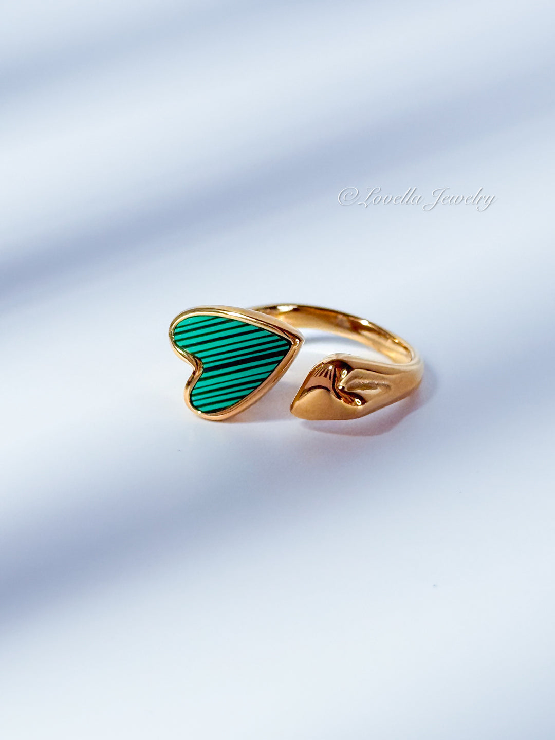 Adjustable Gold Heart Duo Ring – Stainless Steel