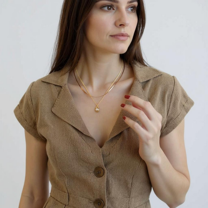 Stainless Steel Pearl Pendant Necklace